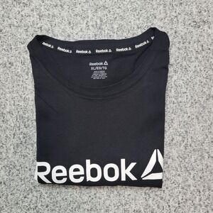 Reebok Women's XL Black T-Shirt Short‎ Sleeve Logo Tee Athletic Top New